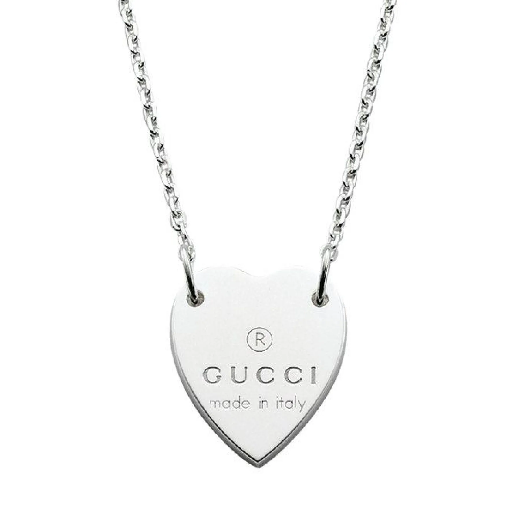 Gucci Trademark Heart Silver Necklace