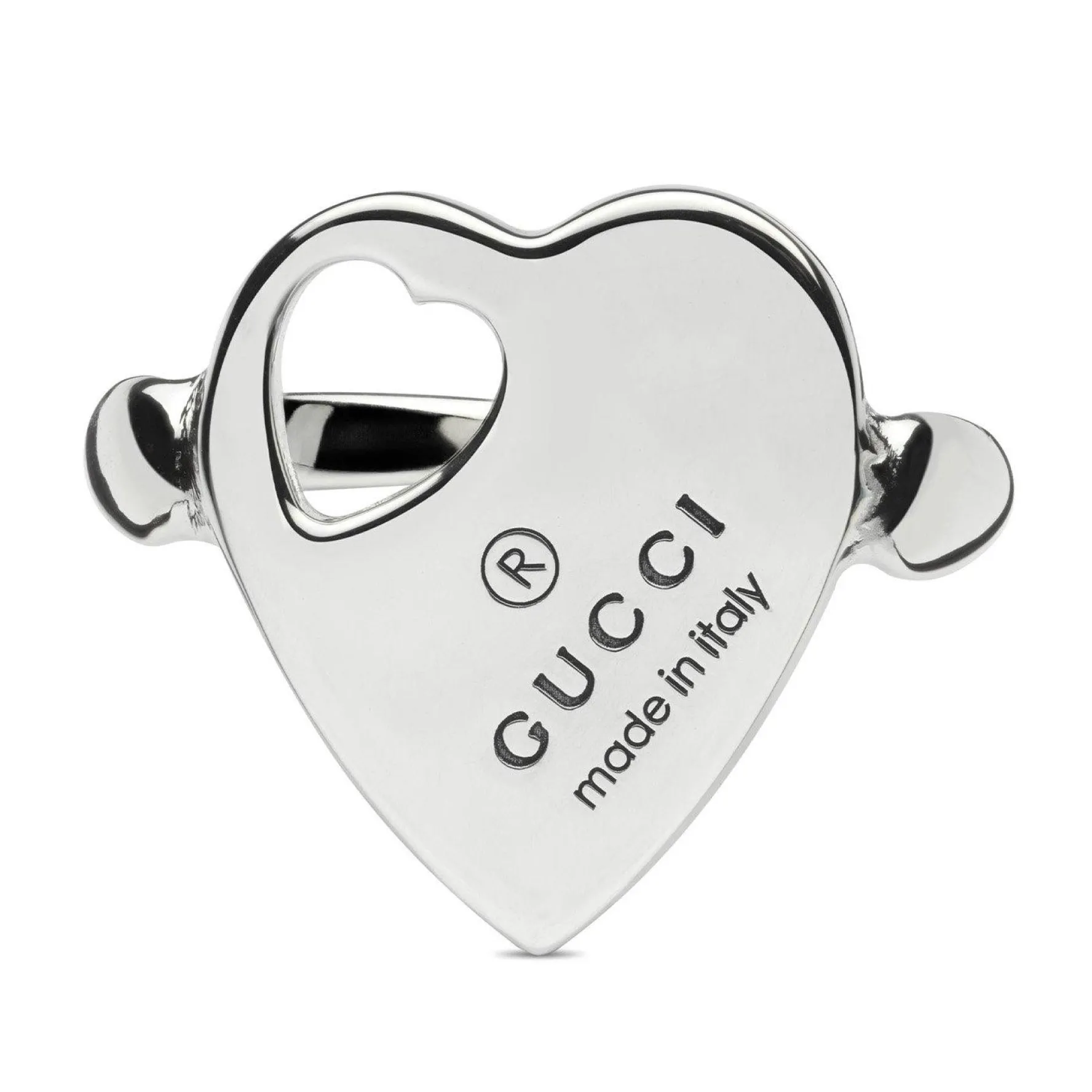Gucci Trademark Silver Heart Ring