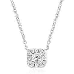Hearts On Fire 18ct White Gold Diamond Dream Cut Halo Pendant