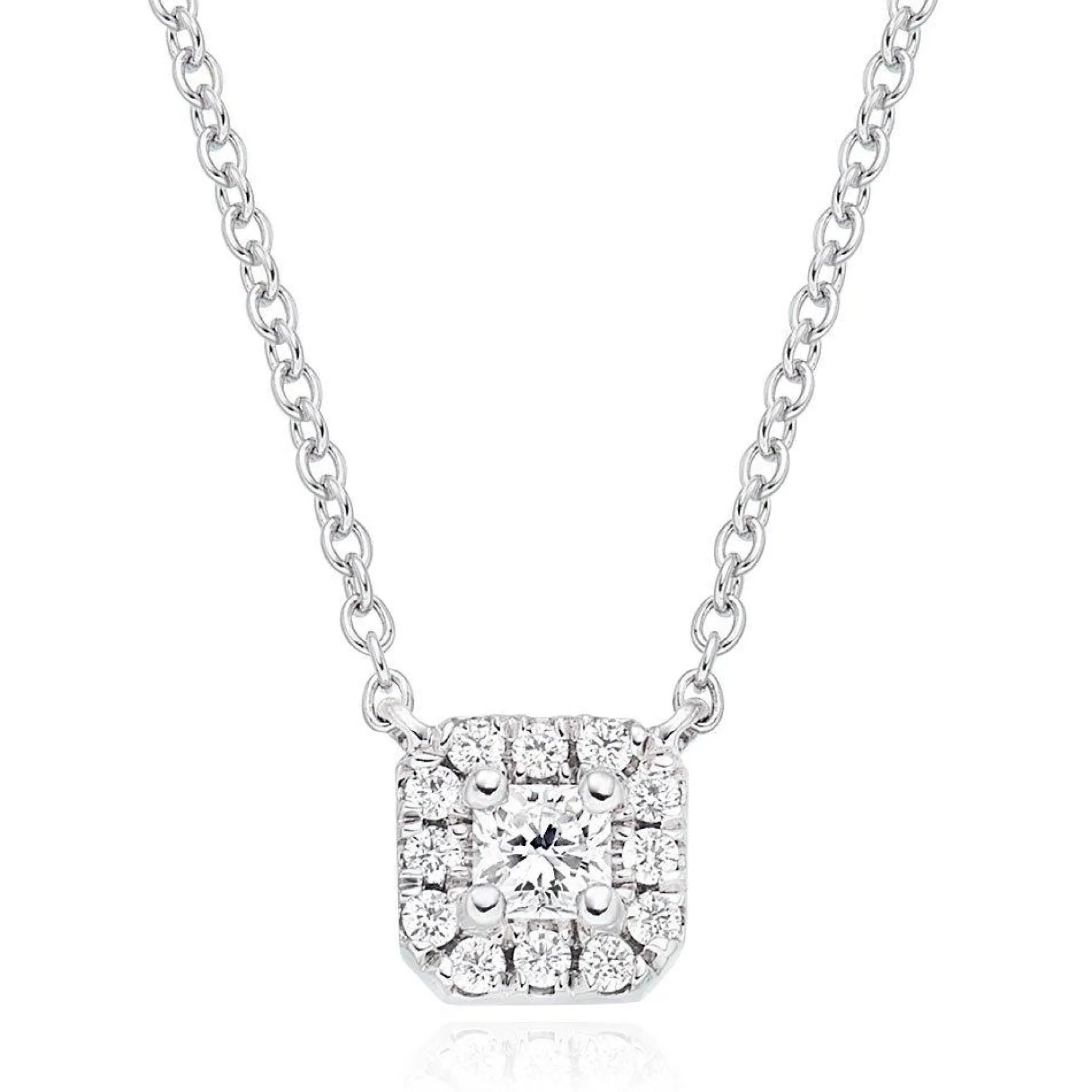 Hearts On Fire 18ct White Gold Diamond Dream Cut Halo Pendant