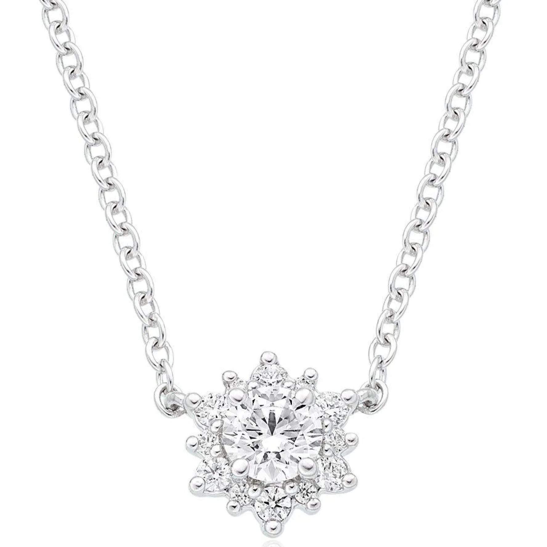 Hearts On Fire Delight 18ct White Gold Diamond Halo Pendant
