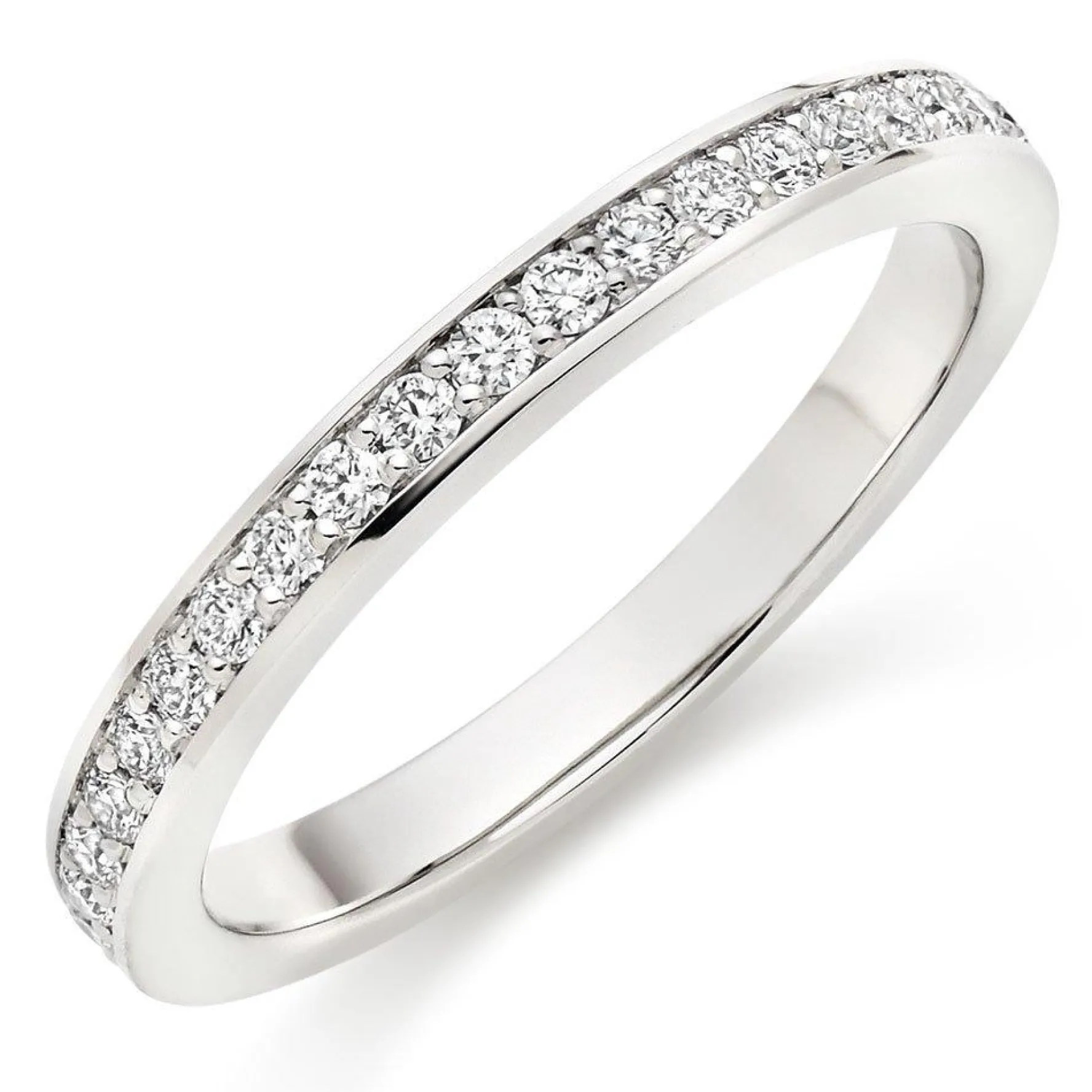 Hearts On Fire Enticement Platinum Diamond 2.4mm Half Eternity Ring