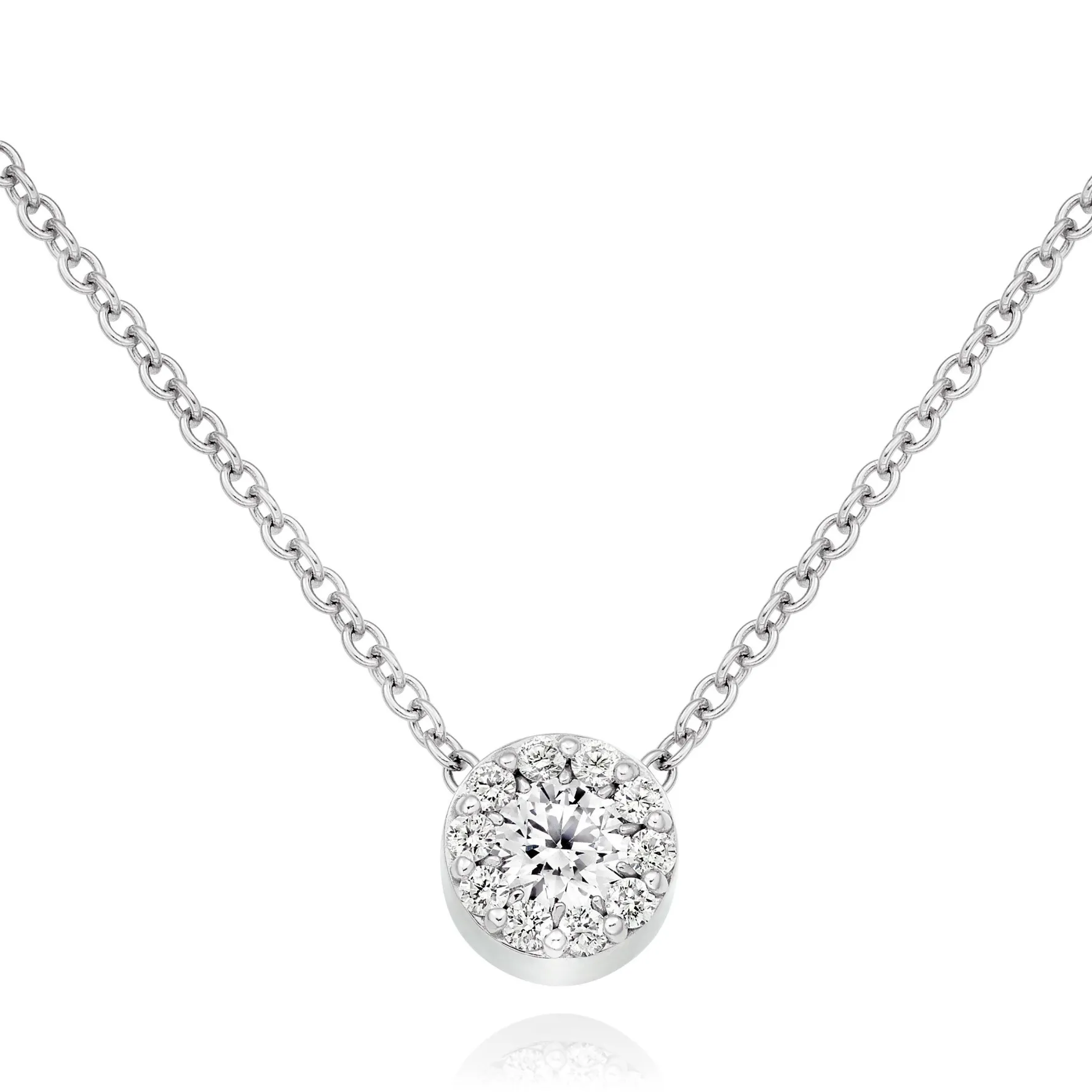 Hearts On Fire Fulfilment 18ct White Gold Diamond Cluster Pendant