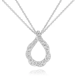 Hearts On Fire Lorelei 18ct White Gold Diamond Crescent Pendant