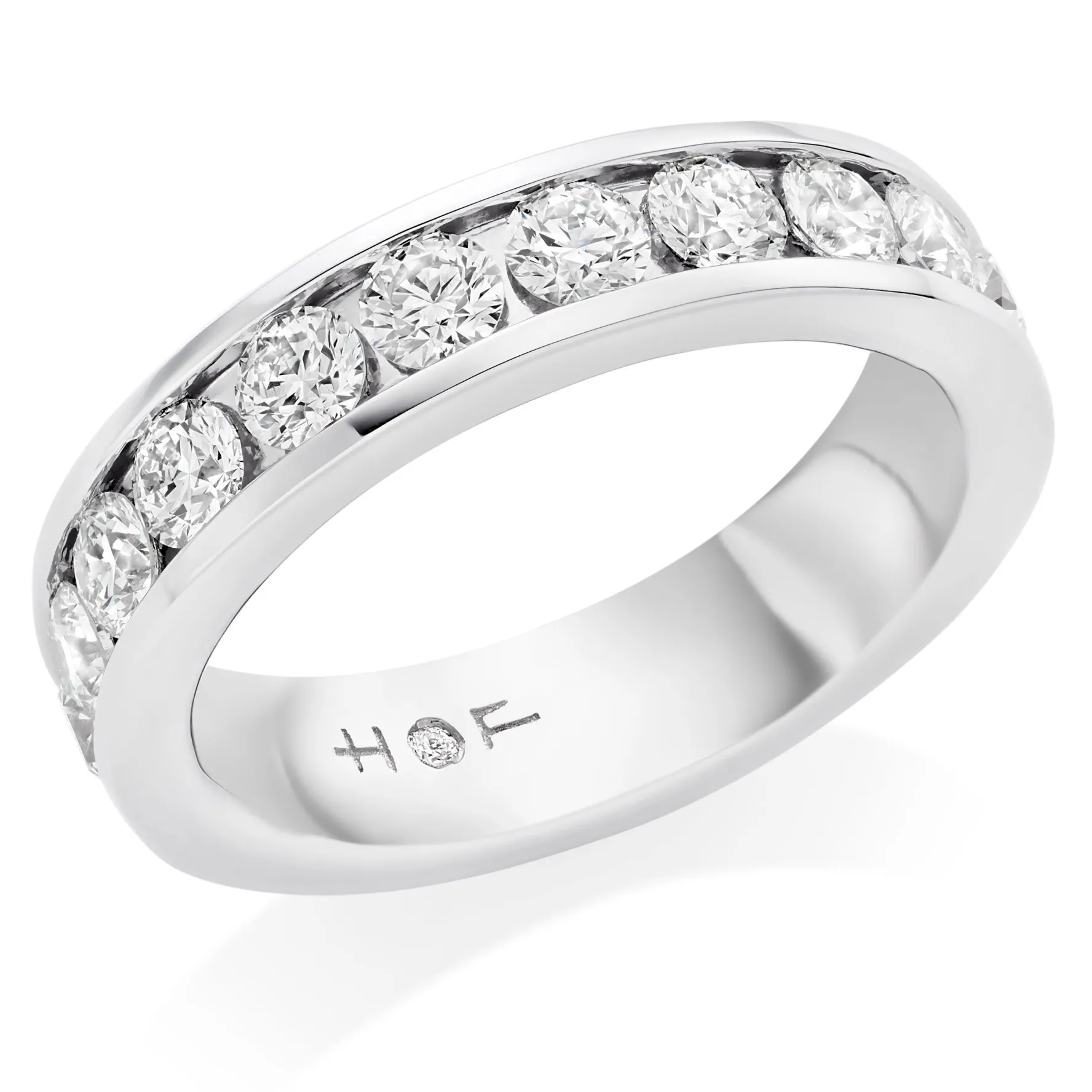 Hearts On Fire Platinum Diamond Half Eternity Ring