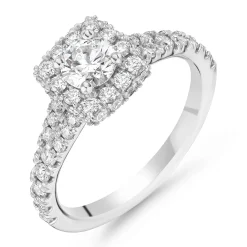 Hearts On Fire Platinum Diamond Halo Ring