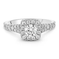 Hearts On Fire Platinum Diamond Halo Ring