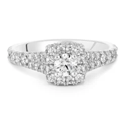Hearts On Fire Platinum Diamond Halo Ring