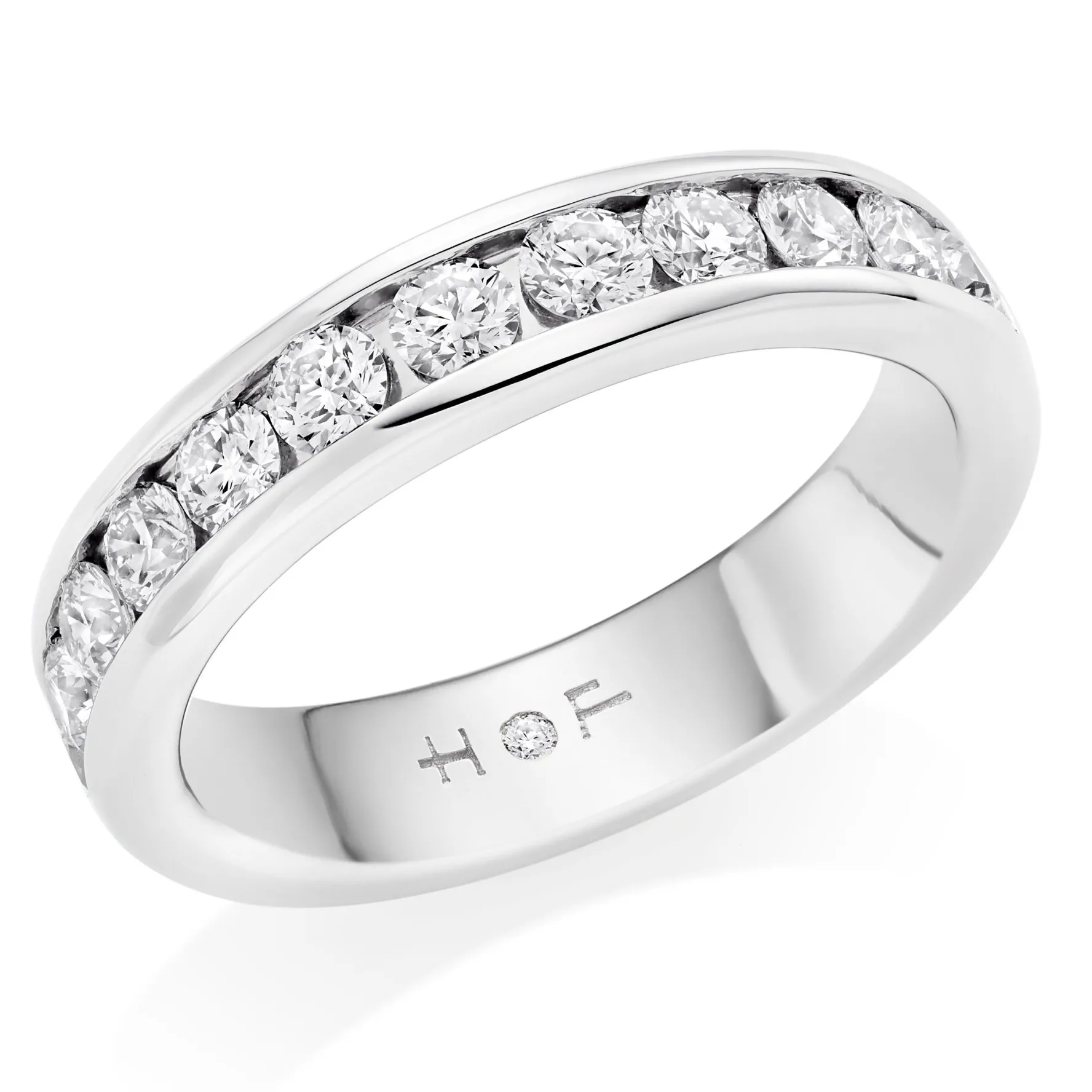 Hearts On Fire Platinum Diamond Half Eternity Ring