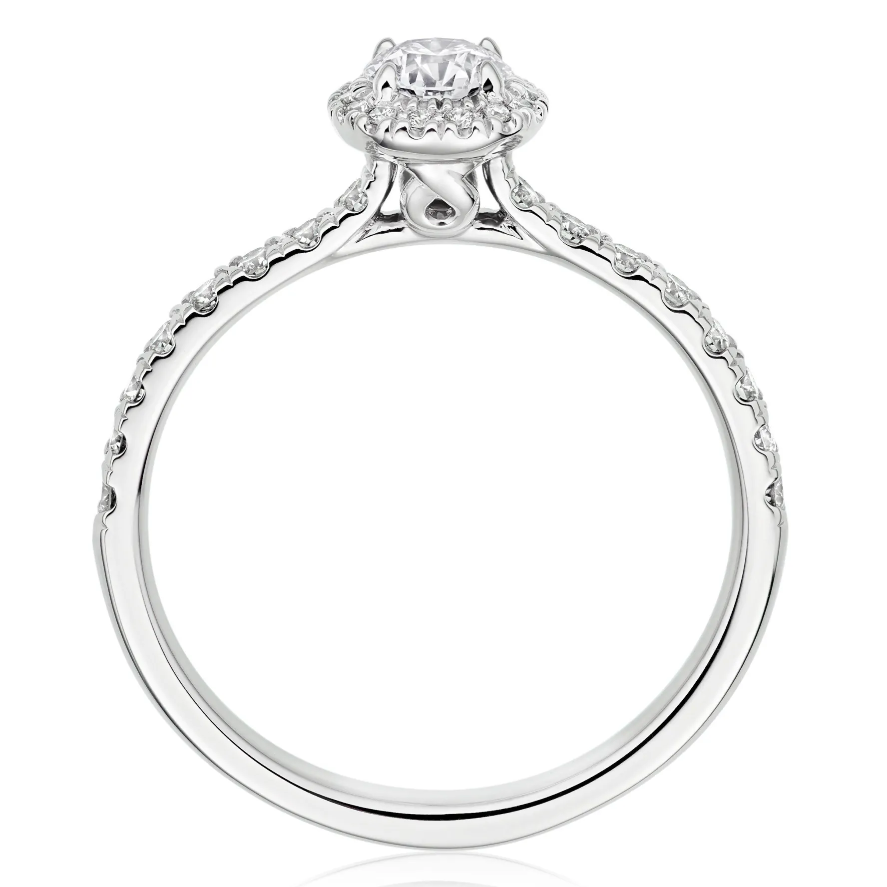 Hearts On Fire Platinum Pear-Shaped Diamond Halo Ring