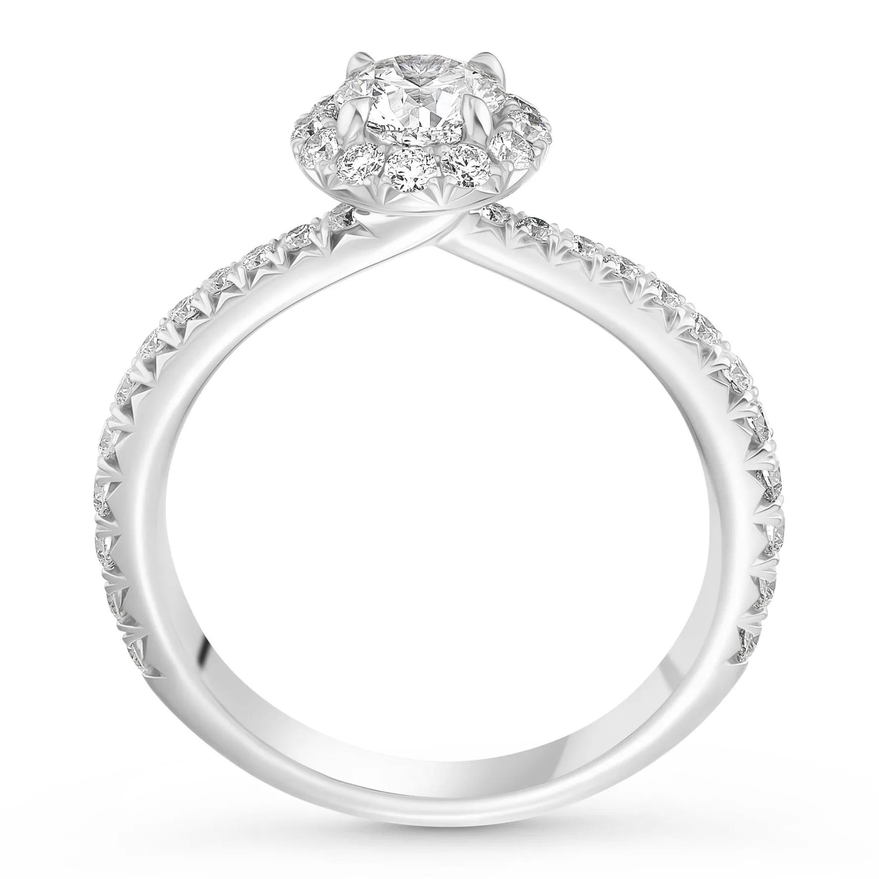 Hearts On Fire Vela Platinum Diamond Halo Ring