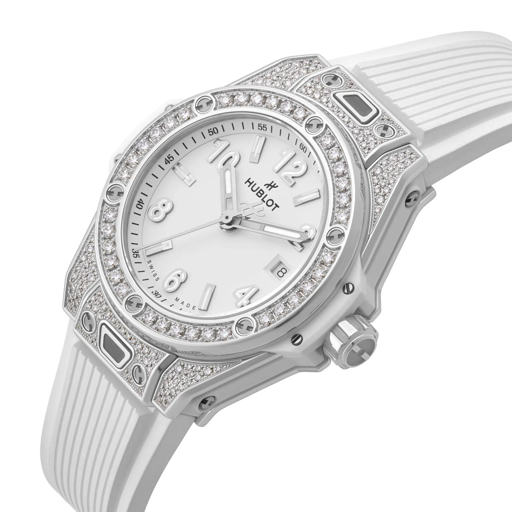 Hublot Big Bang One-Click Steel White Pavé 33mm Diamond Automatic Watch