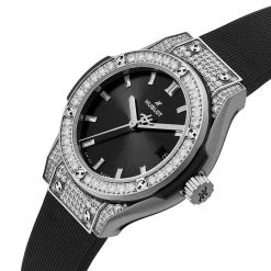 Hublot Classic Fusion Titanium Pavé 29mm Diamond Ladies Watch