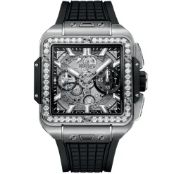 Hublot Square Bang Unico Titanium Diamonds 42mm Chronograph Automatic Watch