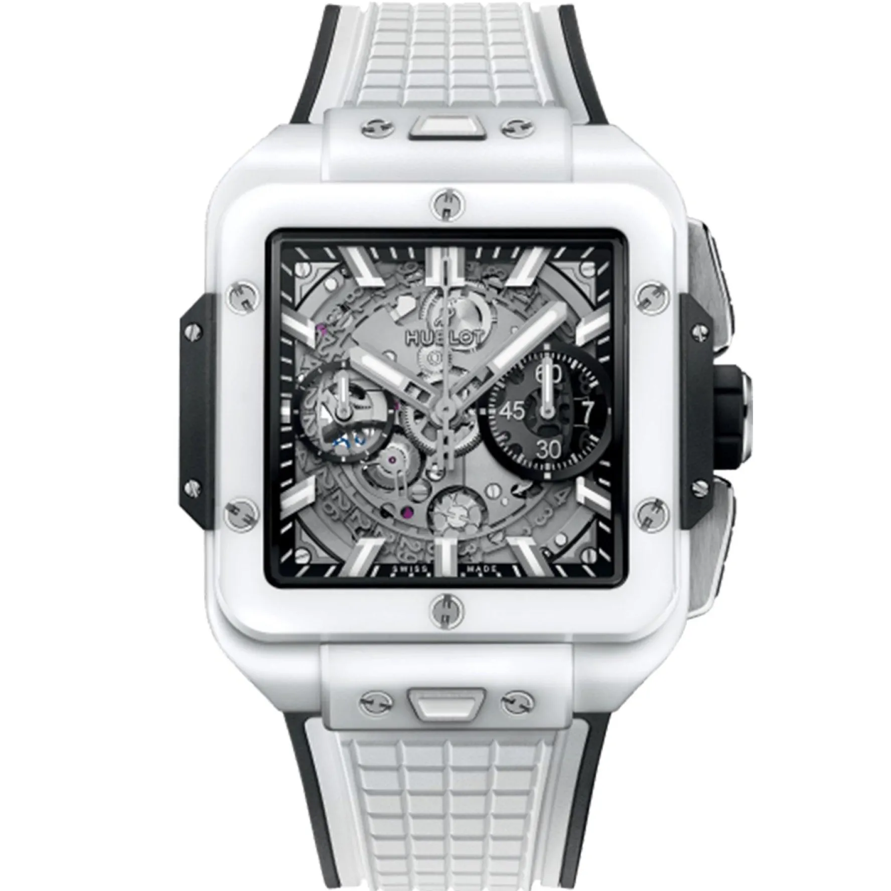 Hublot Square Bang Unico White Ceramic 42mm Chronograph Automatic Watch