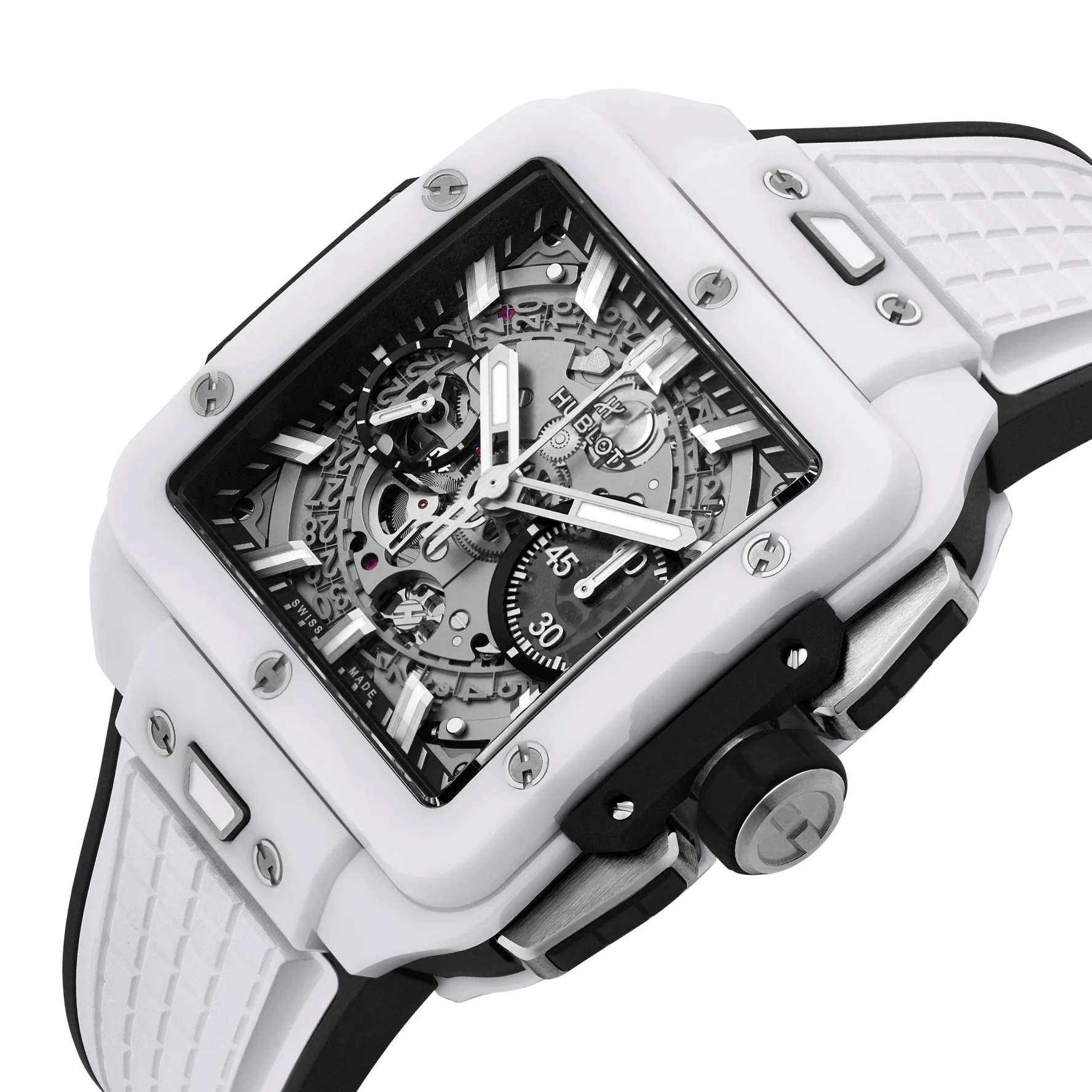 Hublot Square Bang Unico White Ceramic 42mm Chronograph Automatic Watch