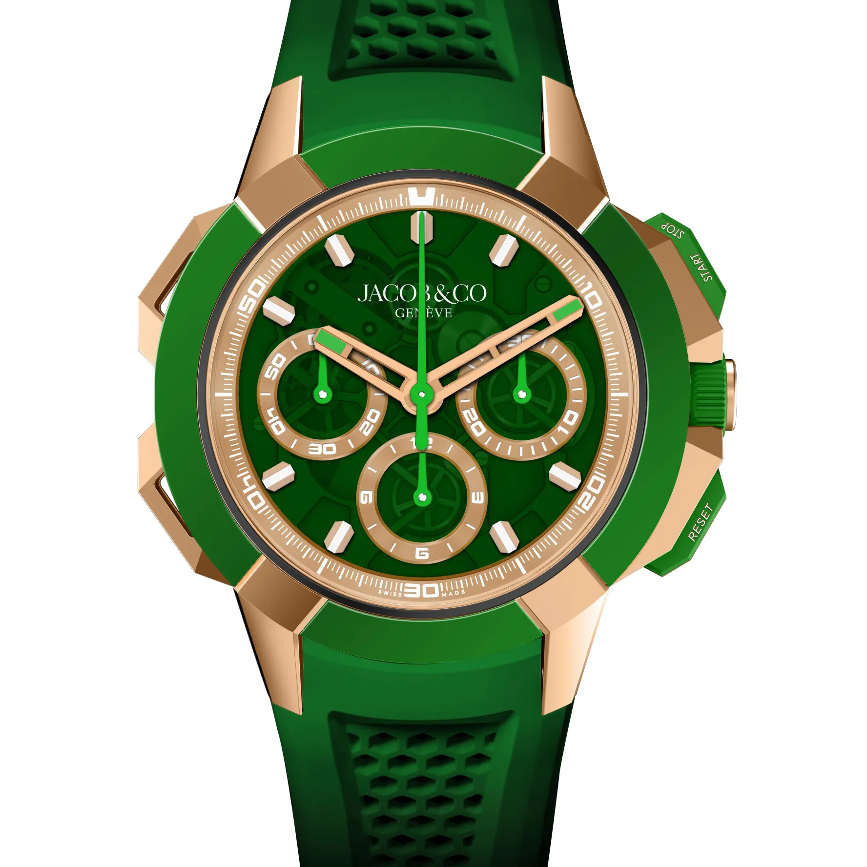 Jacob & Co. Epic X Chrono Tri-Compax 44mm 18K Rose Gold Chronograph Automatic Men’s Watch