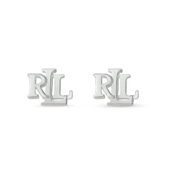 Lauren Ralph Lauren Silver Logo Stud Earrings