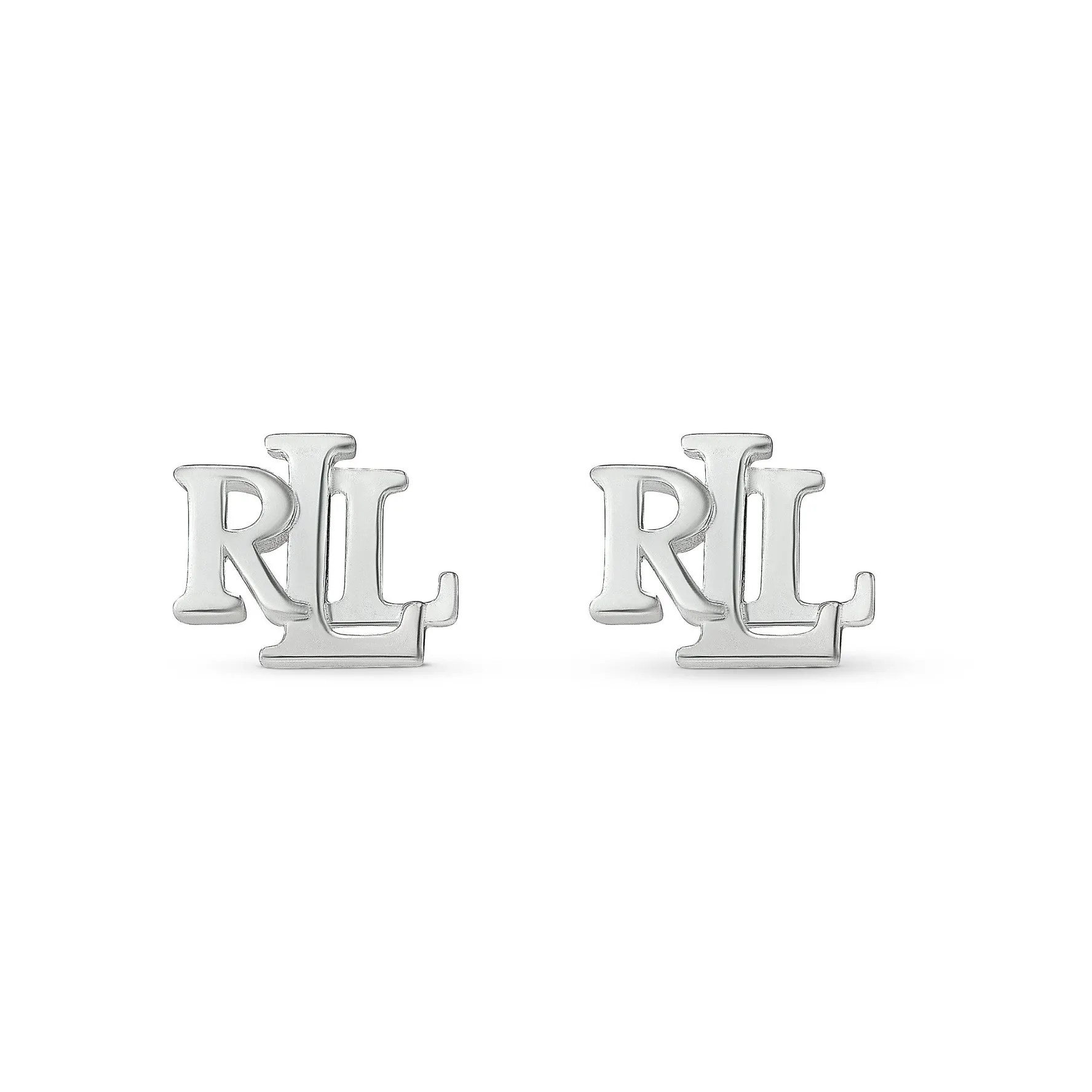 Lauren Ralph Lauren Silver Logo Stud Earrings