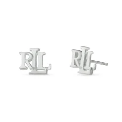 Lauren Ralph Lauren Silver Logo Stud Earrings