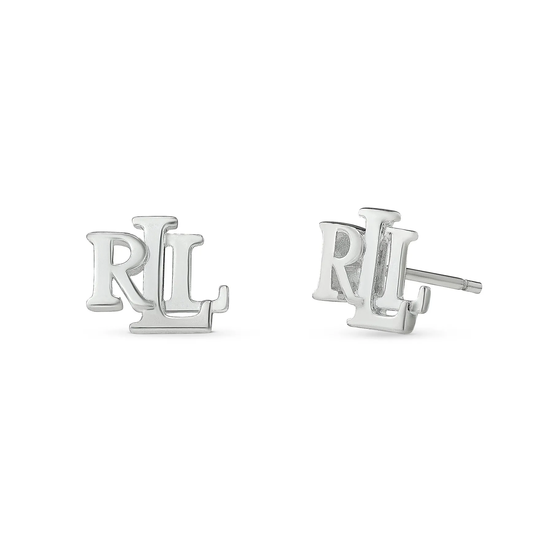 Lauren Ralph Lauren Silver Logo Stud Earrings