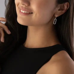 Lauren Ralph Lauren Silver Crystal Drop Earrings