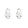 Lauren Ralph Lauren Silver Padlock Diamond Stud Earrings