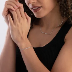 Lauren Ralph Lauren Silver Cubic Zirconia Necklace