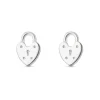 Lauren Ralph Lauren Silver Heart Lock Stud Earrings