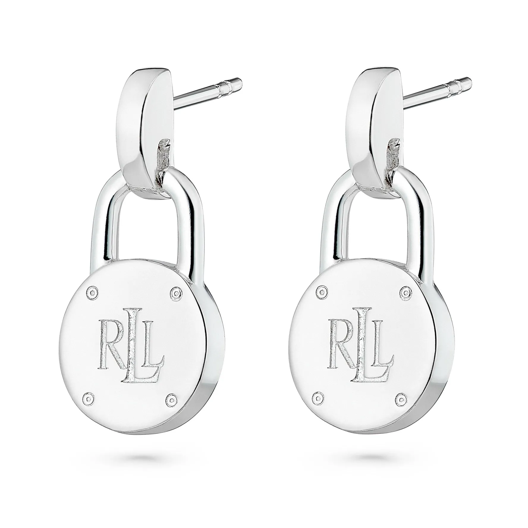 Lauren Ralph Lauren Silver Padlock Drop Earrings