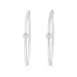Lauren Ralph Lauren Silver Cubic Zirconia Hoop Earrings