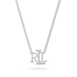 Lauren Ralph Lauren Silver Rope Logo Necklace