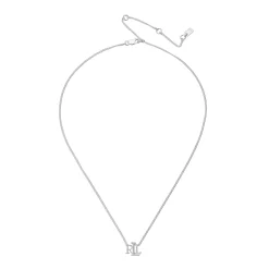 Lauren Ralph Lauren Silver Rope Logo Necklace