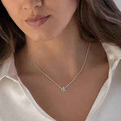 Lauren Ralph Lauren Silver Rope Logo Necklace