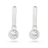 Lauren Ralph Lauren Silver Huggie Cubic Zirconia Drop Huggie Earrings