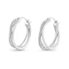 Lauren Ralph Lauren Silver Pave Cris Cross Hoop Earrings