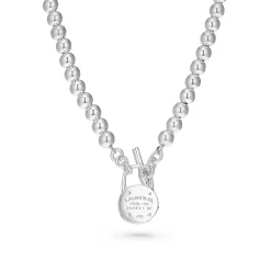 Lauren Ralph Lauren Silver Bead Collar Necklace