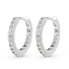 Lauren Ralph Lauren Silver Crystal Hoop Huggie Earrings