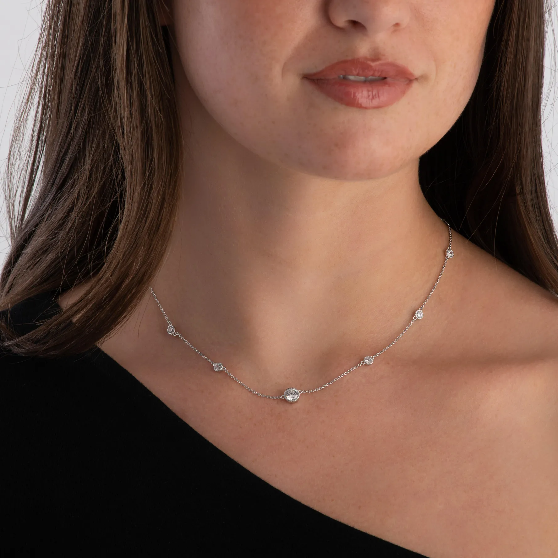 Lauren Ralph Lauren Silver Cubic Zirconia Necklace