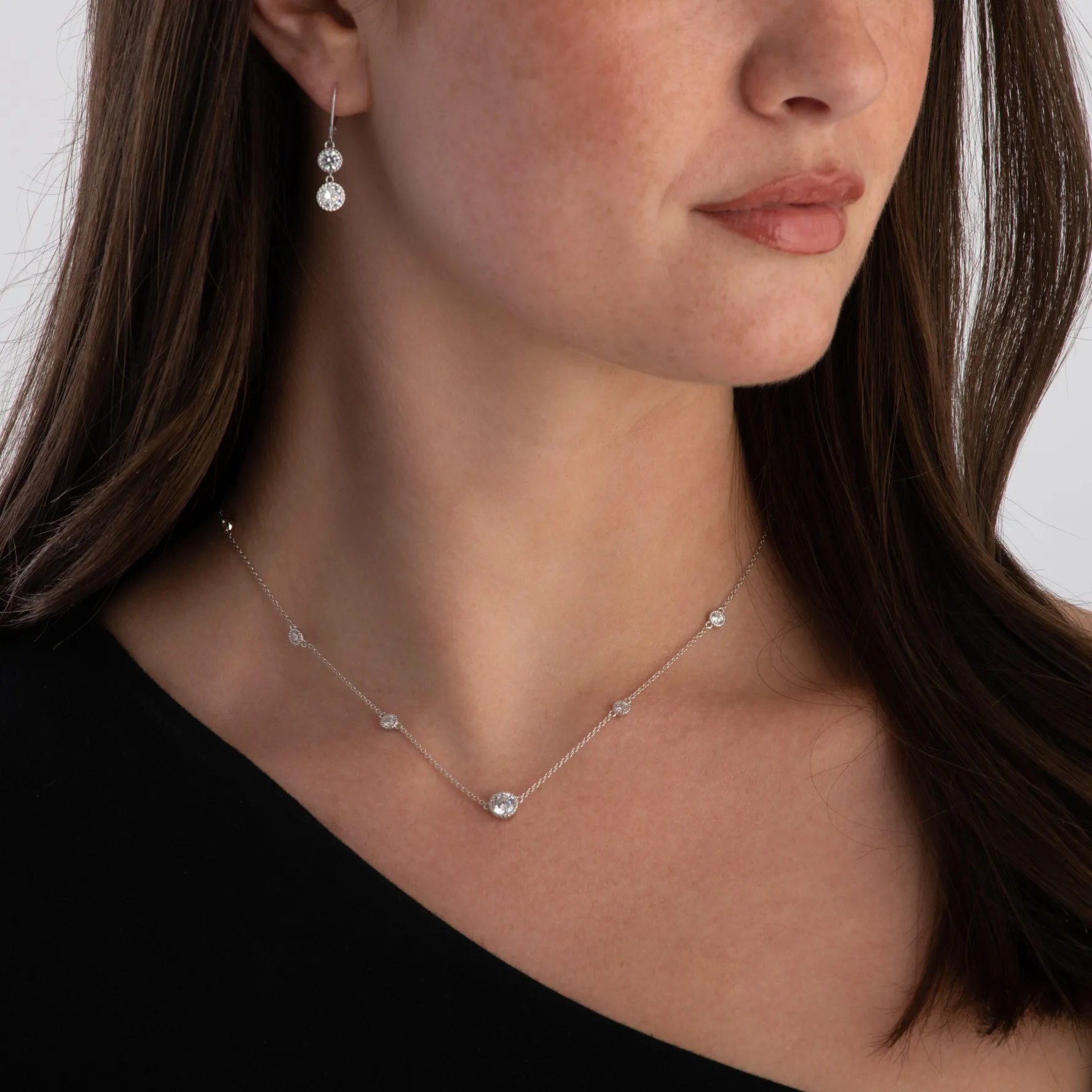 Lauren Ralph Lauren Silver Cubic Zirconia Drop Earrings