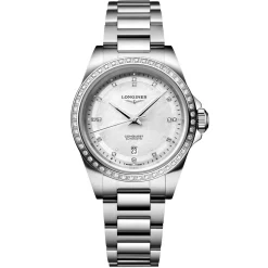 Longines Conquest 30mm Diamond Mother of Pearl Automatic Ladies Watch