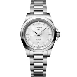 Longines Conquest 30mm Diamond Mother of Pearl Automatic Ladies Watch