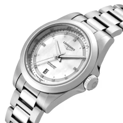 Longines Conquest 30mm Diamond Mother of Pearl Automatic Ladies Watch