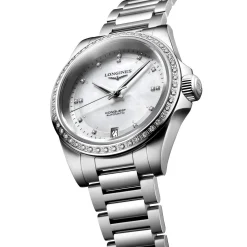 Longines Conquest 34mm Diamond Mother of Pearl Automatic Ladies Watch