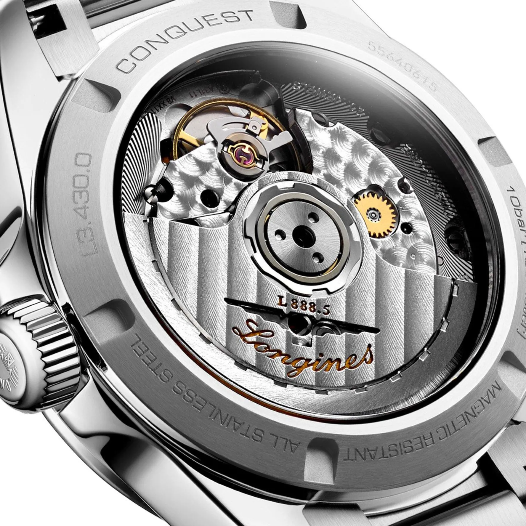 Longines Conquest 34mm Diamond Mother of Pearl Automatic Ladies Watch