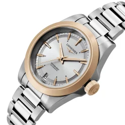 Longines Conquest 34mm Stainless Steel and 18ct Rose Gold Automatic Ladies Watch