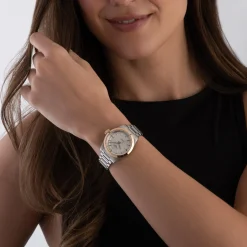 Longines Conquest 34mm Stainless Steel and 18ct Rose Gold Automatic Ladies Watch