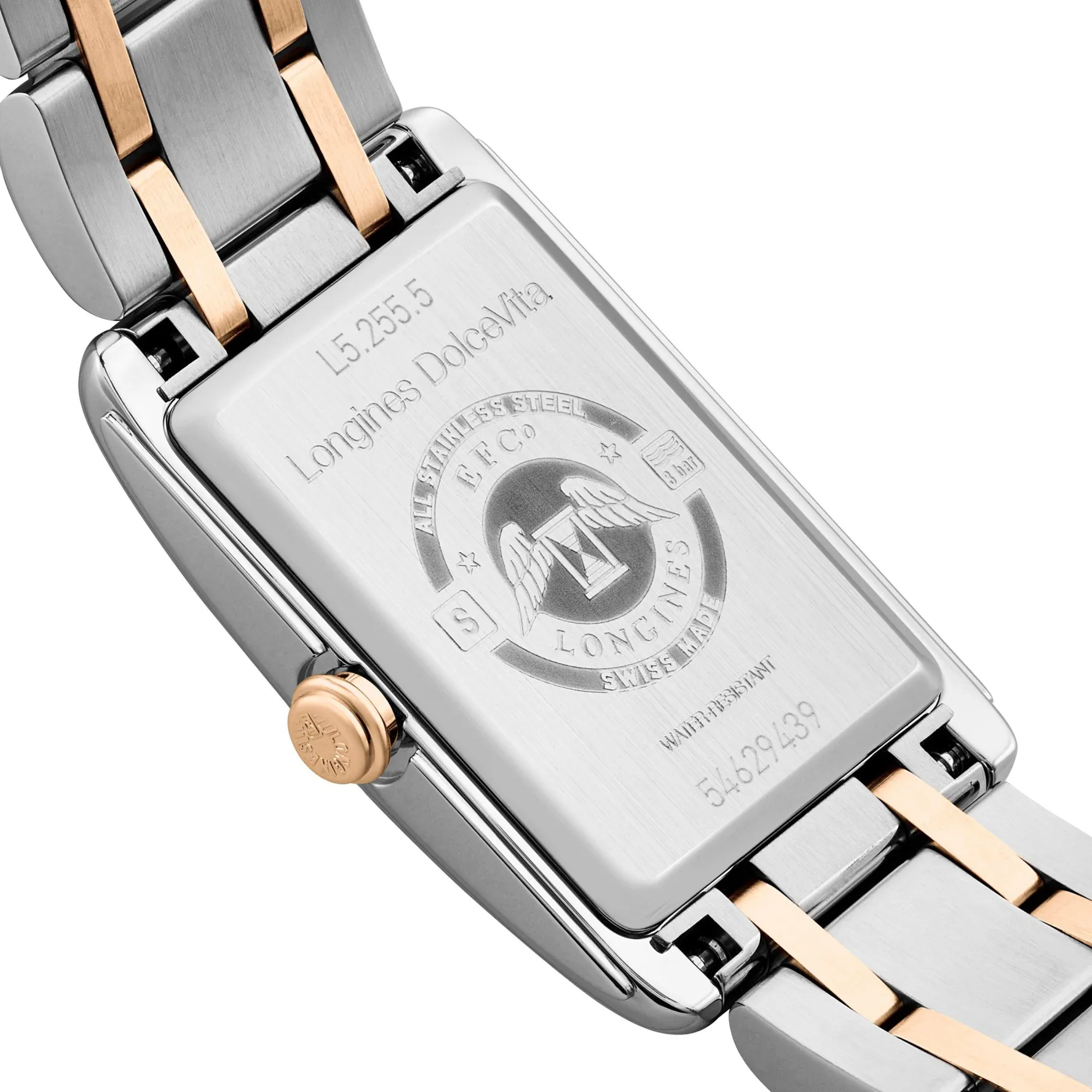 Longines DolceVita 32mm Stainless Steel and 18ct Rose Gold Ladies Watch