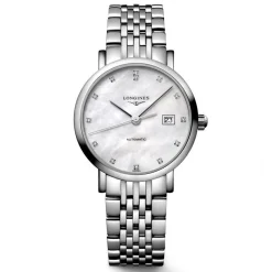 Longines Elegant Collection 29mm Diamond Mother of Pearl Ladies Watch