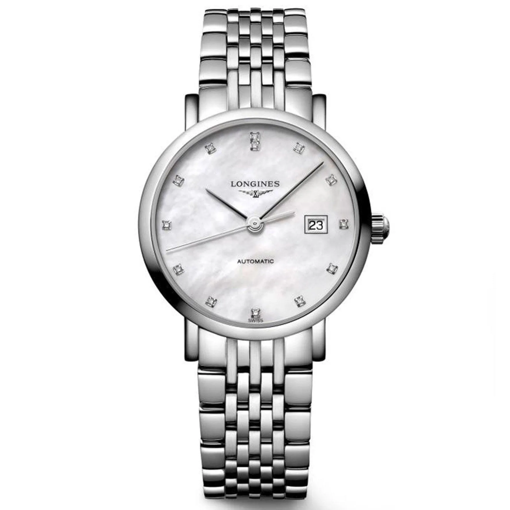 Longines Elegant Collection 29mm Diamond Mother of Pearl Ladies Watch